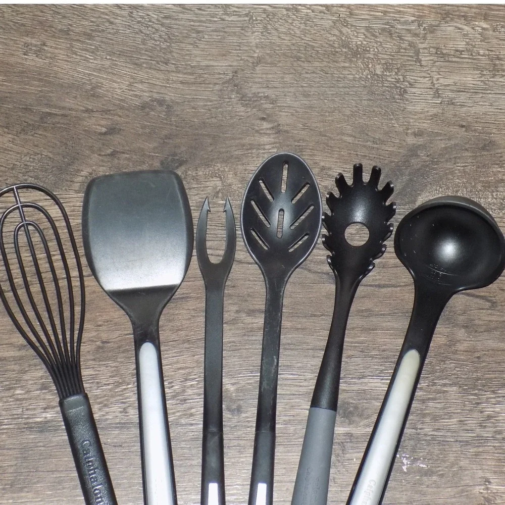 Calphalon Kitchen Utensil Set 6 Piece Black Nylon Heat Safe